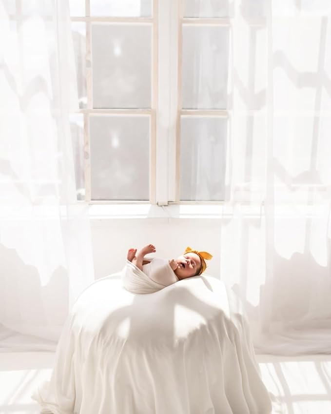 Studio Size Newborn Photography Bean Bag Poser 40” Cover Only | Unfilled Faux Leather Baby Poser | Baby Photo Prop & Pose Pillow Shapable - Newborn Photography Props (Bean Filling Not Included)