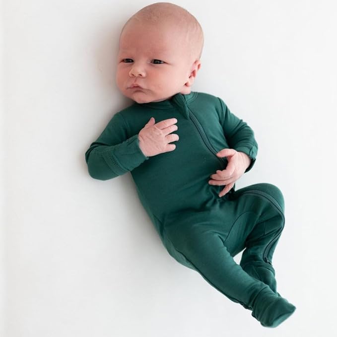 KYTE BABY Unisex Zipper Closure Footies, Rayon Made From Bamboo, 0-24 Months