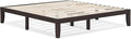 KOMFOTT 14 Inches Wood Platform Bed Frame King Size, Wooden Mattress Foundation with Rubber Wood Frame, Strong Wooden Slat Support, No Box Spring Needed, Bed Frame (Dark Brown)