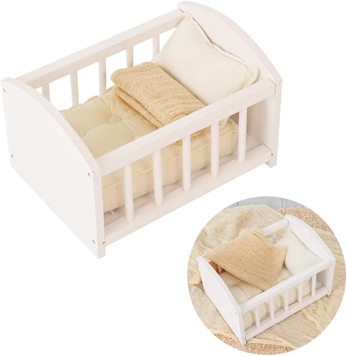 Kate Newborn Photography Props White Wooden Bed Props Posing Bed Posing Newborn Props for Baby Photography