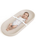 COMOMY Baby Changing Pad for Dresser - Wipeable Changing Pad with Restraining Belt, Waterproof, Soft, Lightweight and Portable, Easy to Clean for On The Go Diaper Change, Oatmeal-Colored