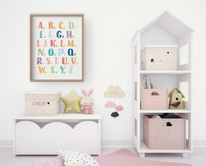 OZCONO Rainbow Alphabet Poster for Kids, Educational ABC Wall Chart for Classroom Decor, Montessori, Nursery Toddler Learning (Unframed) (27x40)