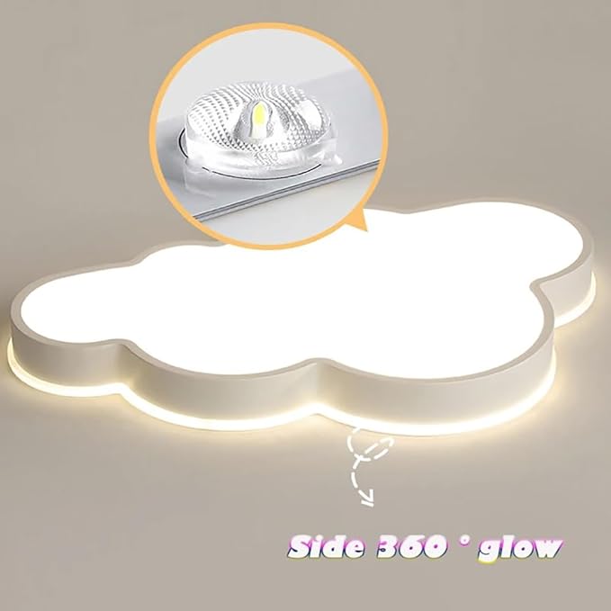 Cloud Shape LED Ceiling Light Fixture,Modern 23 Inch Recessed Ceiling Lights,Dimmable Light,White 34W 3000K-6000K Close to Ceiling Lighting Flush Mount Living Room Bedroom