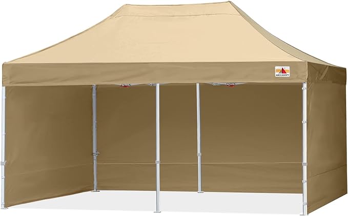ABCCANOPY Easy Pop Up Canopy Tent with Sidewalls 10X20 Commercial -Series, Beige