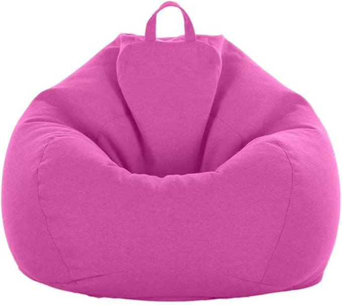 Stuffed Animal Storage Bean Bag Cover (No Filler) Extra Soft Beanbag Seat Chair Covers-Cotton Linen Memory Foam Beanbag Replacement Cover for Adults Children without Filling