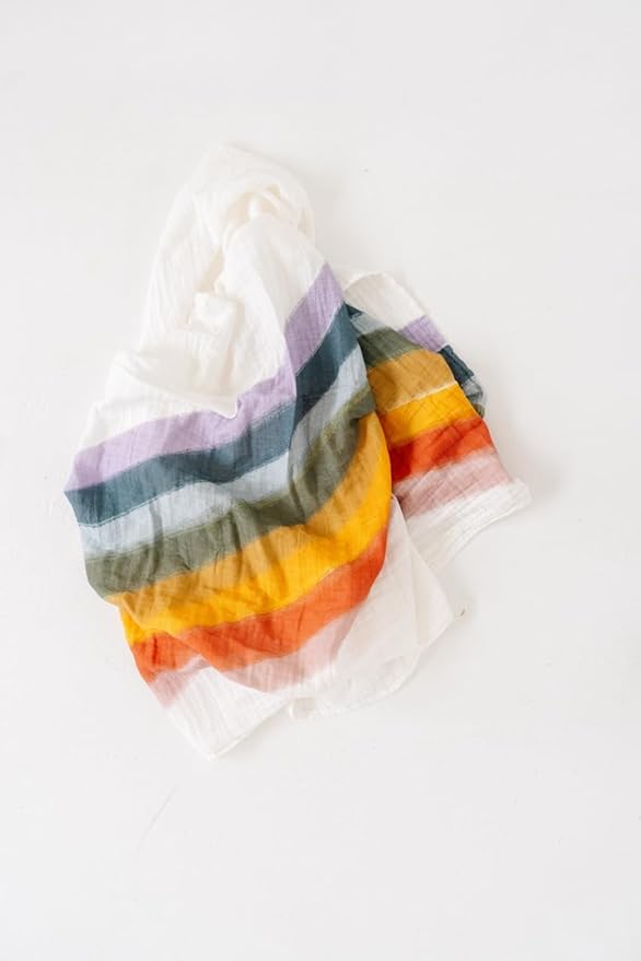 CLEMENTINE KIDS Muslin Infant Swaddles (Rainbow Connection)