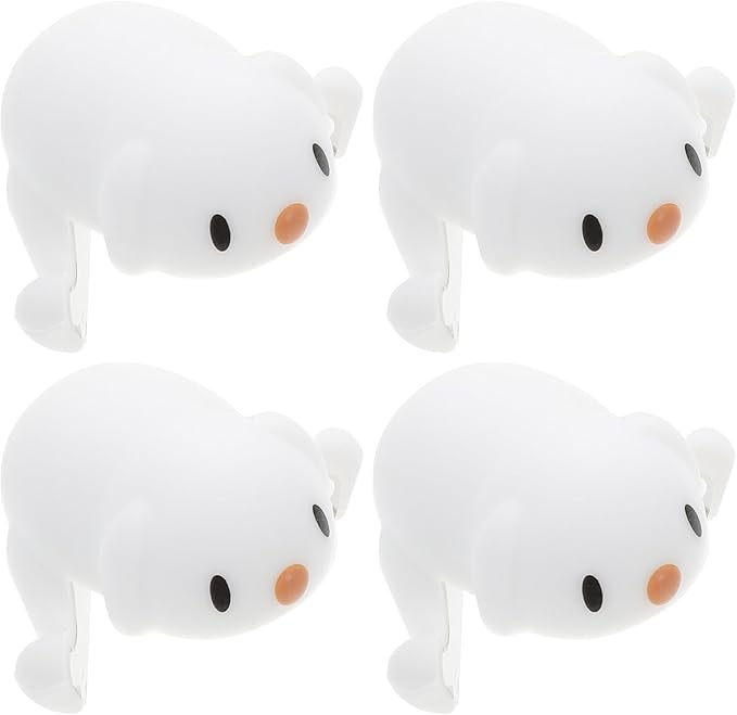 4pcs Safety Corner Protectors with Adorable Puppy Design Scratch-Resistant Silicone Furniture Guards for Table Edge Proofing White Cushions for Home and Nursery