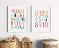 OZCONO Rainbow Alphabet and Numbers Poster for Kids, Educational Wall Art,Classroom Decor, Montessori Teaching, Toddler Learning (Unframed) (20x30)