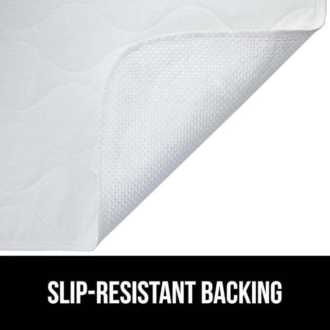 GORILLA GRIP Washable Underpads, Waterproof Reusable Heavy Absorbency Incontinence Bed Pads, Leak Proof Toddler Mattress Pad, 24x36 Slip Resistant Protector for Bedwetting, Adults and Kids, White