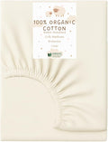 Organic Cotton Crib Mattress Protector (Water-Resistant) - Breathable Fitted Liner Pad, GOTS-Certified, Hypoallergenic, Made in USA - Playard 38"x26" - Pack of 1