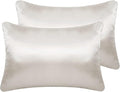 Silky Satin Toddler Pillowcases Set of 2, Super Soft Travel Pillow Covers, Small Kids Pillow Cases with Envelope Closure, 13"x 18", Silvergrey