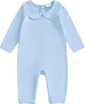 Merqwadd Baby Coming Home Outfit Boy Girl Cotton Long Sleeve Romper Jumpsuit Plain One-Piece Clothes