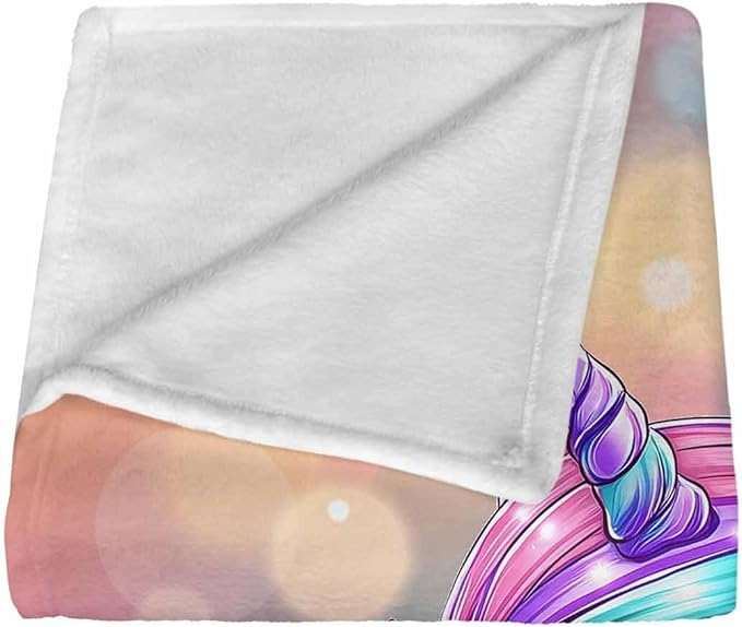 Ship Next Day, Custom Baby Blanket with Name for Girls Boys, Cute Unicorn Blankets, Personalized Name & Animals Blankets for Kids Teens, Christmas Birthday Gifts for Daughter Son Nephew Niece