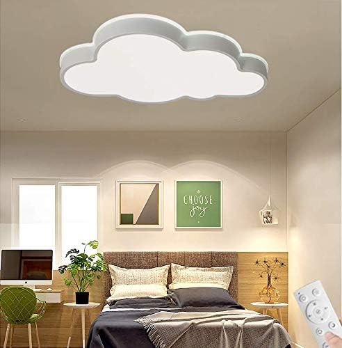 LAKIQ Modern Dimmable Acrylic LED Lights with Remote Creative Cloud Shape Children Room Flush Mount Ceiling Lighting Fixture for Kids Bedroom Kindergarten Living Room(21.5'',Stepless Dimming)