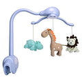Pack and Play Crib Mobile for Boys or Girls,Light Blue Bassinet Mobile with Music,Rotation,Nursy Lights,Natural Sounds,Timer Function,Starlight Projection