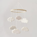 Baby Mobile for Crib - Boho Crib Mobile - Felt Cloud Mobile - Gender Neutral Baby Mobile - Boho Nursery Decor - Crib Mobile for Girls, Boys - Mobile for Bassinet, Pack N Play - Cloud