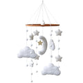 Boho Cloud Moon Crib Mobile Kids Room Accessory Baby Mobile for Crib Neutral Clouds, Moon & Stars Design Mobile for Boys & Girls