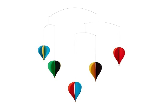 Flensted Mobiles 5 Balloon Hanging Nursery Mobile - 26 Inches - Premium-Grade Cardstock