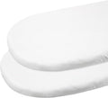 Gllquen Baby Bassinet Sheets 2 Pack, 100% Organic Cotton Bassinet Fitted Sheets for Girls Boys, Soft & Breathable Unisex Baby Mattress Sheet for Standard Bassinets 33"x17"(White)