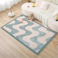 Premium Baby Playmat for Floor 80" x 110" waves – Cloudsoft Coral Velvet Memory Foam Rug for Crawling – Non-Slip, Water-Resistant, Non-Toxic, Easy-Care Muscle Mat – Thick Play Mat for Baby