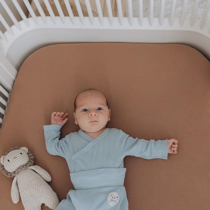 Dreamology Cotton Jersey Crib Sheets Fitted,Boys,Girls,Soft,2 Pack,100% Cotton Crib Sheet,Standard Crib Sheets,Baby Mattress Sheets for Standard Crib and Toddler Bed Sheets,52x28 Crib Mattress Sheets