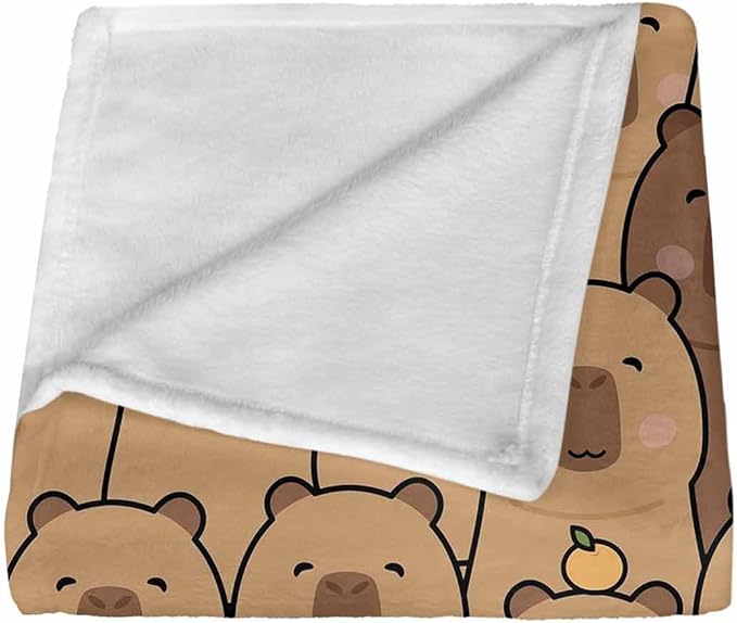 Personalized Name Blanket for Girls Boys, Ship Next Day, Cute Capybara Blankets for Baby Kids Teens, Custom Blanket with Name for Birthday, Capybara Throws for Couch Sofa Bedroom Camping Travel