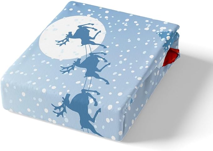 Manfei Snowman Duvet Cover Set Twin Size, Xmas Deer Trees Print Comforter Cover with 1 Pillowcase, Winter Snowflake Merry Christmas Bedding Set 2pcs for Kids Boys Girls Bedroom Decor,No Comforter