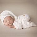 Newborn Photography Props Boys Girls Christmas Outfits long tail Hat Footed Romper Infant Baby Photoshoot Outfits