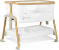 Baby Bassinet Bedside Sleeper, Portable Crib for Newborns, Adjustable 7-Height Auto-Lock, with Wheels, Soft Mattress & Breathable Mesh