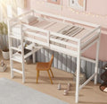 Bellemave Twin Loft Bed with Desk,Loft Bed for Kids, Boys, Girls,Wooden Loft Be Frame with Desk and Ladder, White