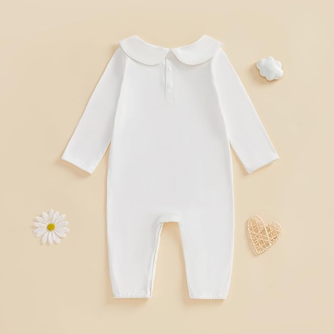 Merqwadd Baby Coming Home Outfit Boy Girl Cotton Long Sleeve Romper Jumpsuit Plain One-Piece Clothes