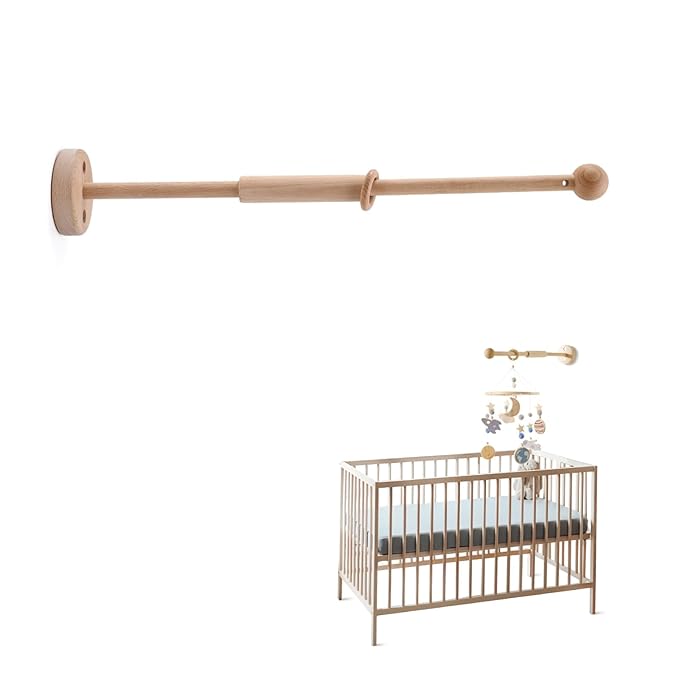 Wooden Crib Mobile Arm | Baby Mobile Hanger | Wooden Mount Wall Holder | Nursery Decor for Sturdy Mobile for Newborn Boys and Girls