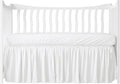 Crib Bed Skirt Dust Ruffle with Split Corners - 100% Cotton - Nursury Standard Crib Bedding Toddler Bedskirt for Baby Boys or Baby Girls - 14" Drop - White Crib Skirt