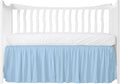 Crib Bed Skirt Dust Ruffle with Split Corners - 100% Cotton - Nursury Standard Crib Bedding Toddler Bedskirt for Baby Boys or Baby Girls - 14" Drop - Light Blue Crib Skirt