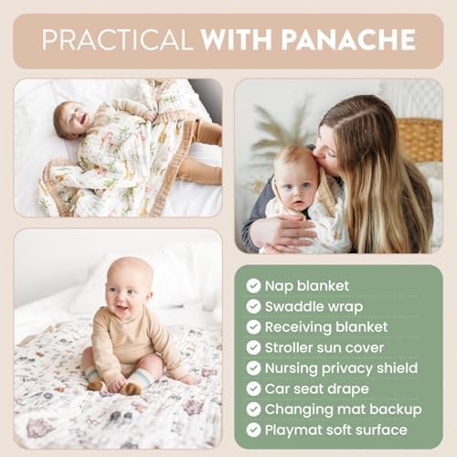 Organic Cotton Muslin Baby Blanket for Boys and Girls - Luxurious Soft Toddler Quilt for Swaddling - Gender Neutral Blanket - Baby and Toddler Gift - Dream Big