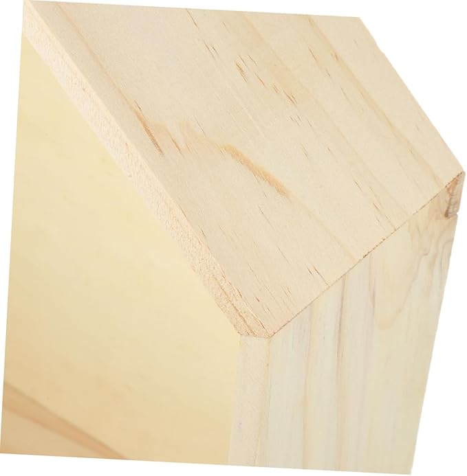 2pcs Wooden House-Shaped Floating Wall Shelf Solid Wood Storage Rack for Bedroom Living Office Decorative Display for Figures Picture Frames