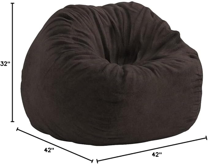 CordaRoy's Chenille Bean Bag-Convertible Bean Bag Chair-Machine-Washable Chenille Fabric Cover-for Basement,Living Room,Game Room,Dorm & More - Full Size - Espresso | Made in The USA