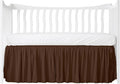 Chocolate Ruffled Crib Bed Skirt - 100% Cotton - Nursery Dust Ruffle Bedding Skirts for Baby Boy or Baby Girl - Standard Crib, 14" Drop