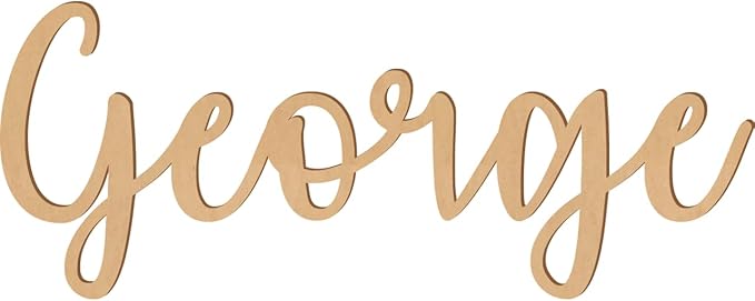 3 Inch Tall Custom Word Scroll Script Cursive Font Affection, Choose Wood Material for Names, Unfinished Initials Craft, Kid's Room Sign, Wall Plaque (3")