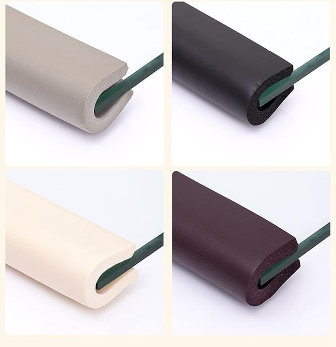 M2cbridge U Shape Extra Thick Furniture Table Edge Protectors Foam Baby Safety Bumper Guard 6.5 Ft (Grey with 4 Corners)