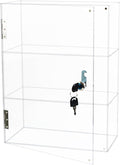 Acrylic Display Case with Lock Key, 3 Shelf Locking Countertop Display Case Cabinet Showcase with Shelves for Collectibles Office Retail Display Safe Storage 11.8x5.9x15.7 Inch