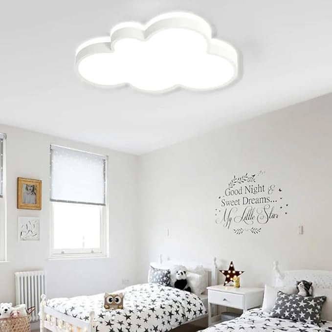 Dimmable LED Flush Mount Ceiling Light Fixture with Cloud Shape,34W 23Inch Close to Ceiling Lamp Modern Lights for Bedroom Kitchen, White Recessed Indoor Lighting 3000K-6000K Light Color Adjustable