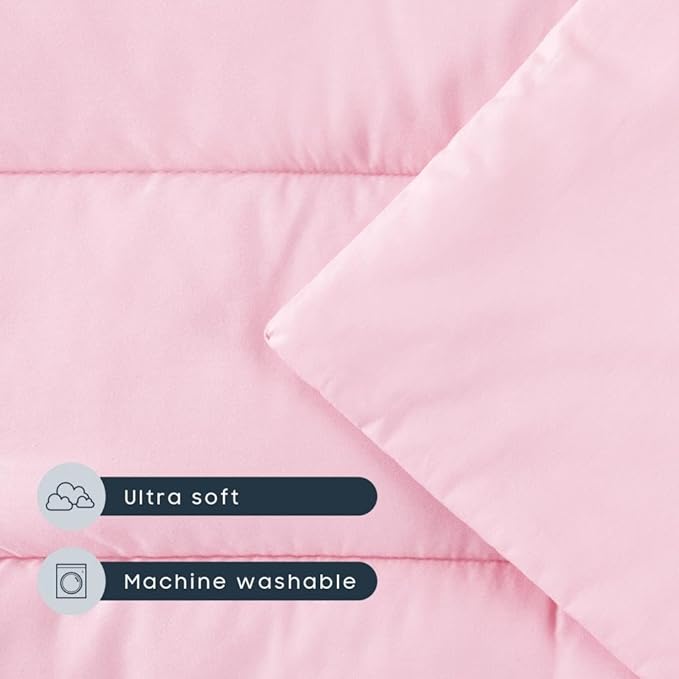 Wake In Cloud - Toddler Nap Mat with Pillow and Blanket, for Kids Boys Girls in Kindergarten Daycare Preschool Pre K, Roll Up Sleeping Bag, Solid Color, Pink, Standard