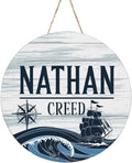 Personalized Name Sign for Nursery, Anchor Sign for Baby Door Decor, Newborn Gifts for Boy, Boys Nursery Wall Bedroom Decorations, Mother's Day Gifts for New Mom Dad Gift