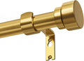Gold Curtain Rods for Windows 66 to 120 Adjustable Modern Curtain Rod 1 inch Diameter Heavy Duty with Solid Metal Finials for Living Room Bedroom Farmhouse Outdoor Patio