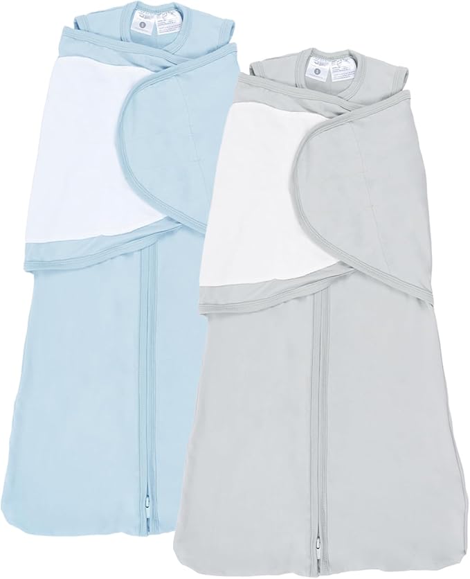 2-Pack 0.5 TOG Newborn Sleep Sack, All-in-One Swaddle Wrap with Silent Velcro for Infants (0–3 Months)