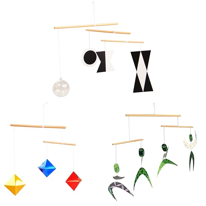 Montessori Mobile Set G - Munari (with Plastic Ball) & Octahedron in Multiple Sizes & Green Dancers Ⅱ