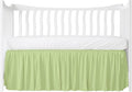 Crib Bed Skirt Dust Ruffle with Split Corners, 100% Cotton, Sage Nursery Crib Skirt for Baby Boys or Girls, 28x52, 14" Drop, Toddler Bed Skirt, Baby Bedding, Crib Sheet Skirt, Soft & Breathable