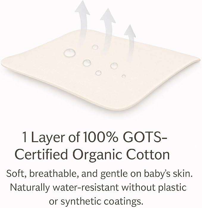 ORGANIC TEXTILES Organic Latex Crib Mattress Topper - 2" Latex for Mini Crib (38"x24") - Breathable GOLS/GOTS Certified Water-Resistant Organic Cotton Cover – No Polyester, Hypoallergenic, Non-Toxic