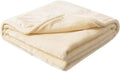Plush Velvet Fleece Bed Blanket, Lightweight Queen Size Blanket, Soft Fuzzy Cozy Blanket for Couch (Cream Yellow, Twin)